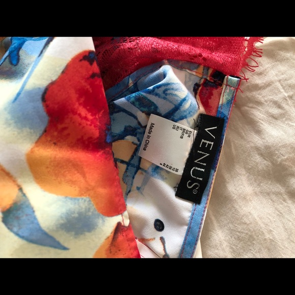 SOLD—Tropical tank top with lace back - Picture 3 of 3